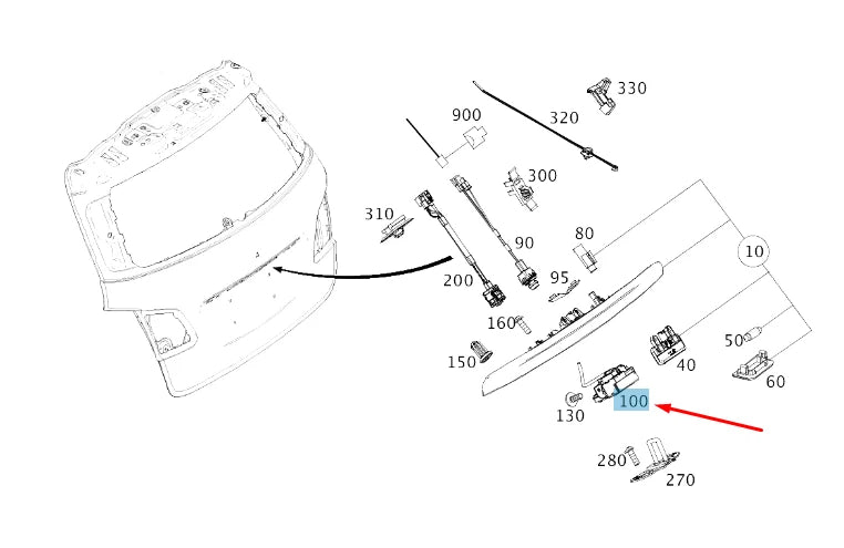 NEW MERCEDES-BENZ B W246 REAR END DOOR BOTTOM LOCK A2467401301 ORIGINAL