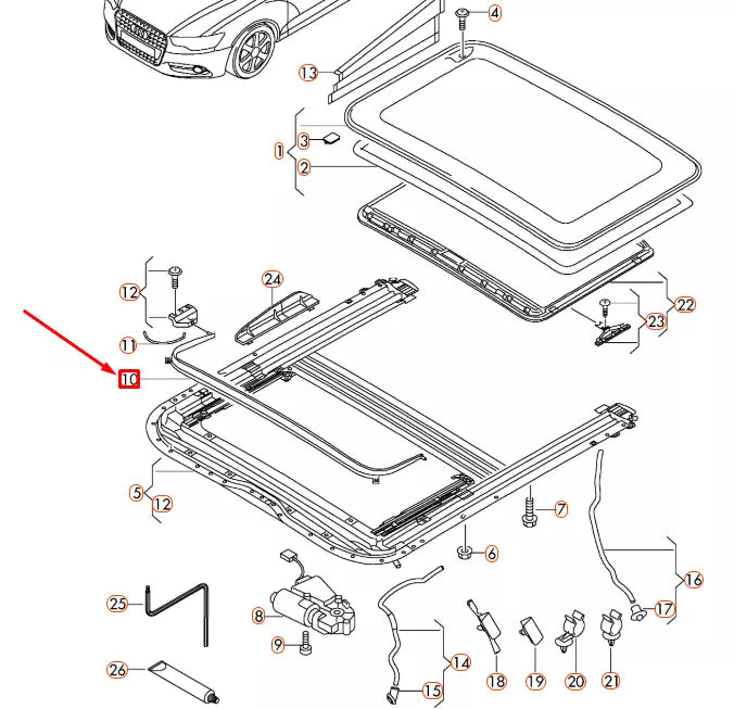 NEW AUDI A6 C7 SUNROOF WIND DEFLECTOR 4G5877651 ORIGINAL