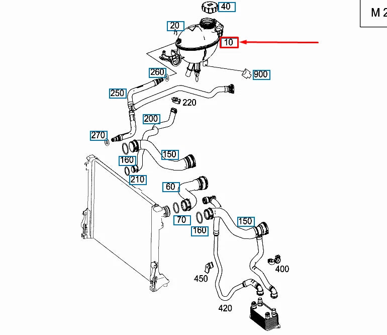NEW MERCEDES-BENZ C W204 AMG EXPANSION TANK RESERVOIR A2045000949 ORIGINAL