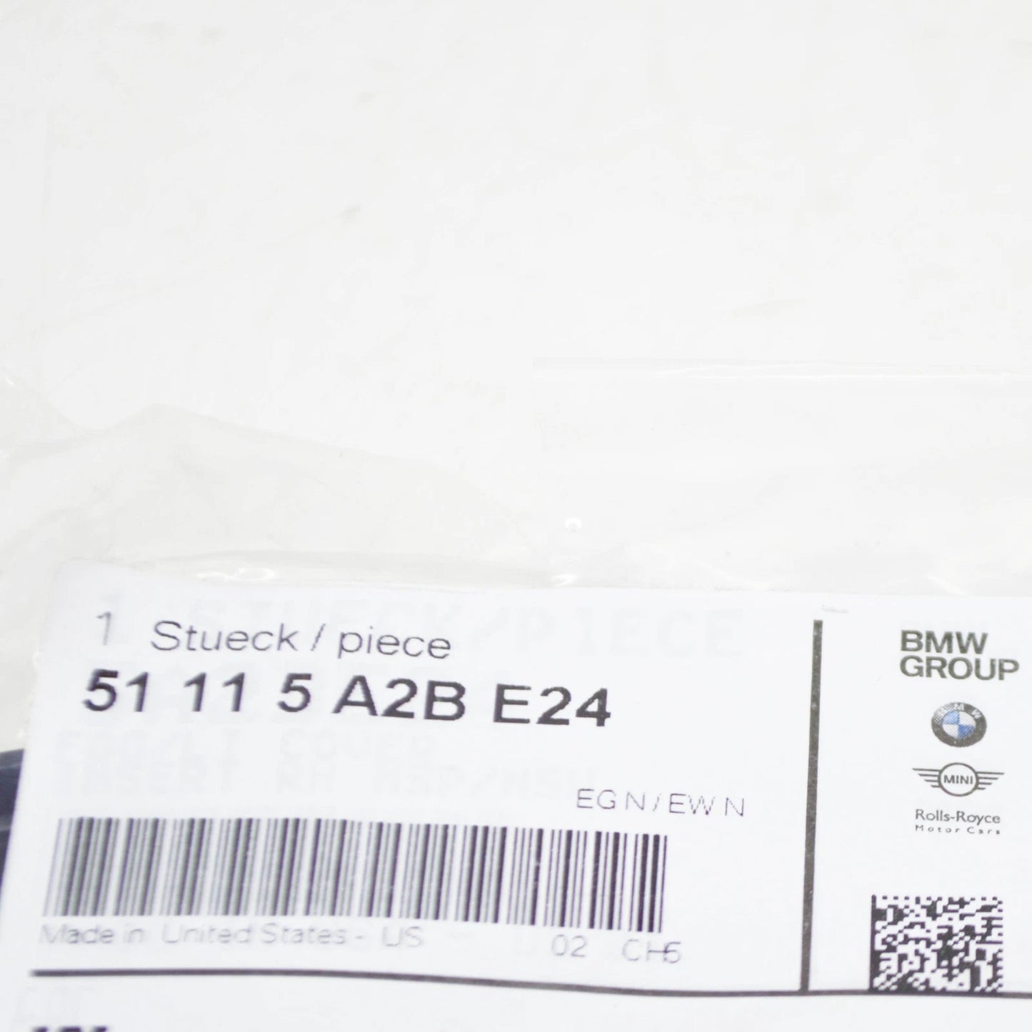 NEW BMW X6 G06 M FRONT BUMPER RIGHT GRILLE TRIM 51115A2BE24 ORIGINAL