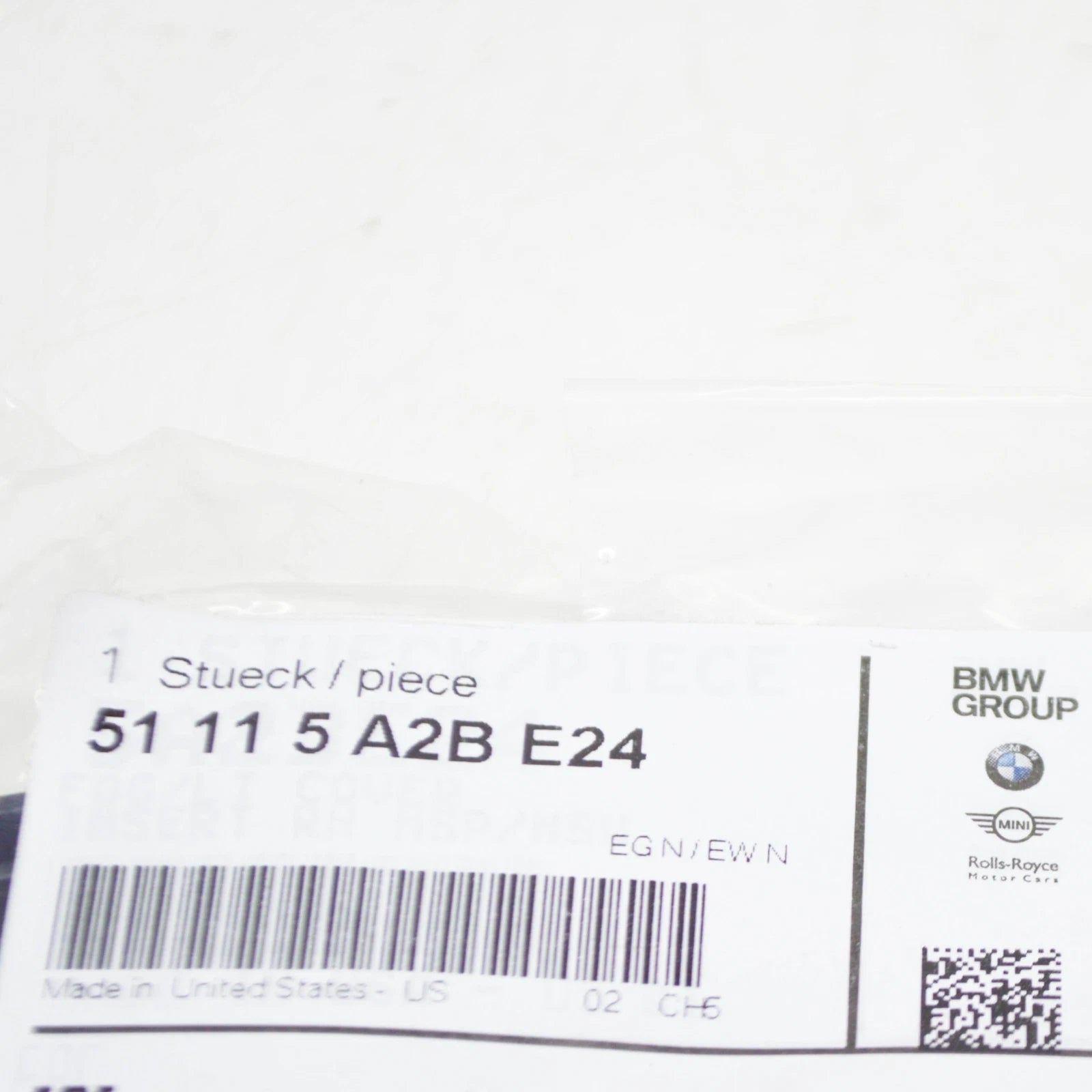 NEW BMW X6 G06 M FRONT BUMPER RIGHT GRILLE TRIM 51115A2BE24 ORIGINAL