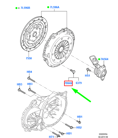 new ford kuga mk1 c394 clutch bolt m8 x 14 torx av4q-7n621-aa 1846270 original