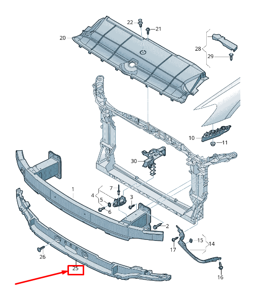 new audi a6 4a c8 front bumper foam filler piece 4k0807550f original