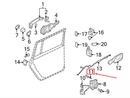 NEW VW GOLF V 1K MK5 REAR LEFT BOWDEN CABLE 3B9839059A ORIGINAL