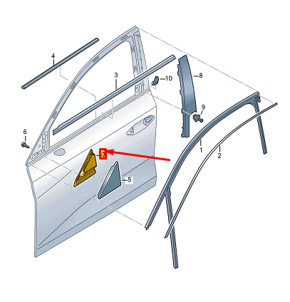 new audi a3 sportback 8y front left door corner applique seal 8y0867367 original