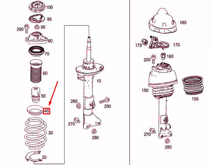 NEW MERCEDES-BENZ E W212 FRONT TOP COIL SPRING SHIM A2123220284 ORIGINAL