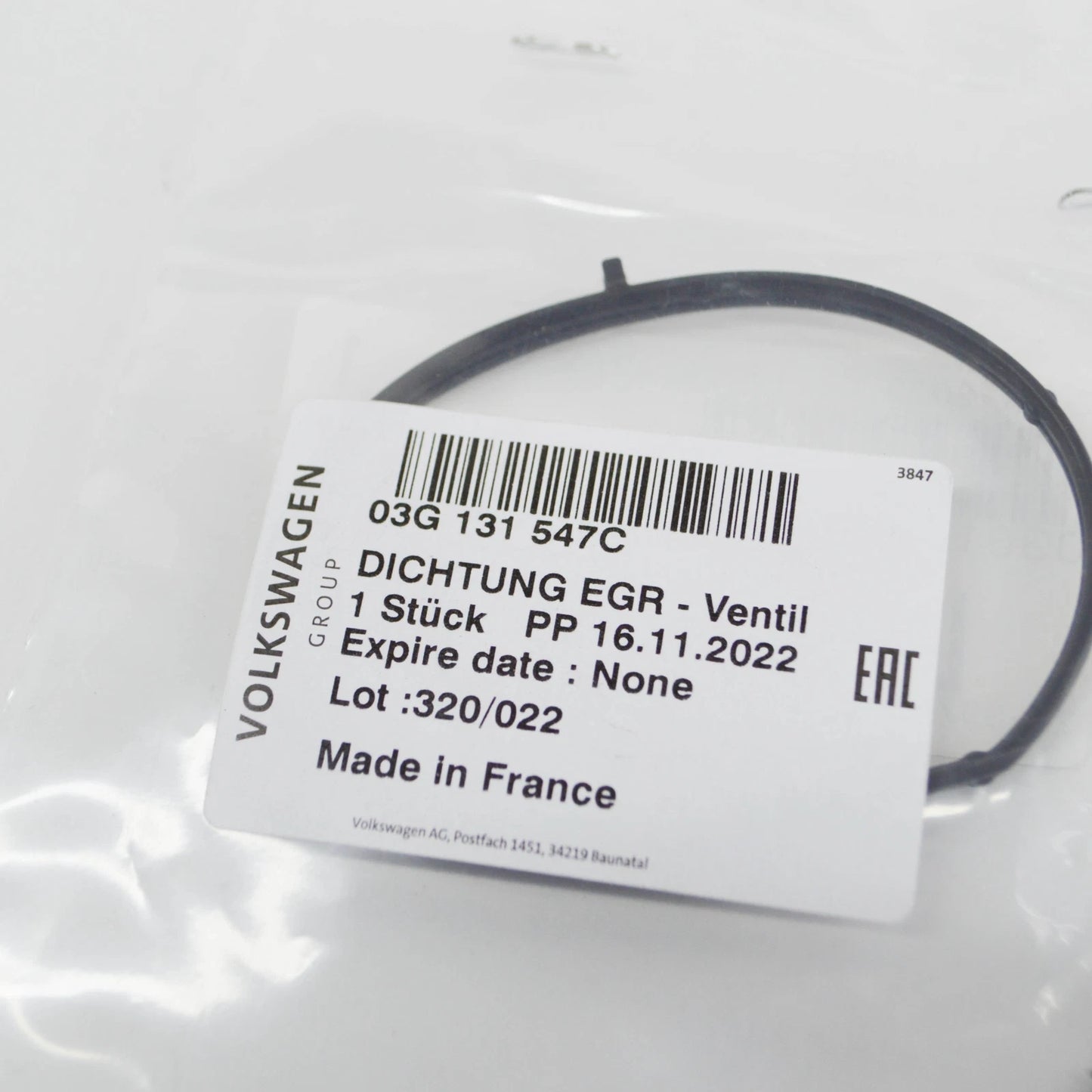 NEW AUDI A4 B7 EGR VALVE GASKET 03G131547C ORIGINAL