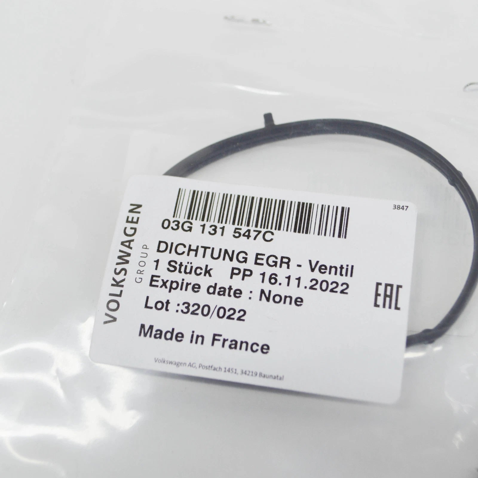 NEW AUDI A4 B7 EGR VALVE GASKET 03G131547C ORIGINAL