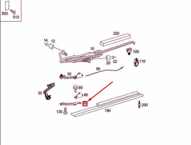 NEW MB SPRINTER 906 REAR DOOR RIGHT BOTTOM SLIDE CARRIAGE A0007630147 ORIGINAL