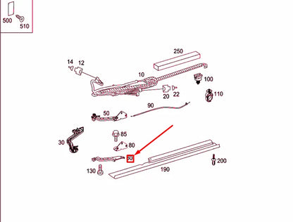 NEW MB SPRINTER 906 REAR DOOR RIGHT BOTTOM SLIDE CARRIAGE A0007630147 ORIGINAL