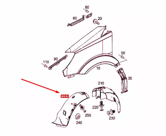 NEW MB SPRINTER 906 FRONT RIGHT WHEEL ARCH LINER FRONT PART A9066841777