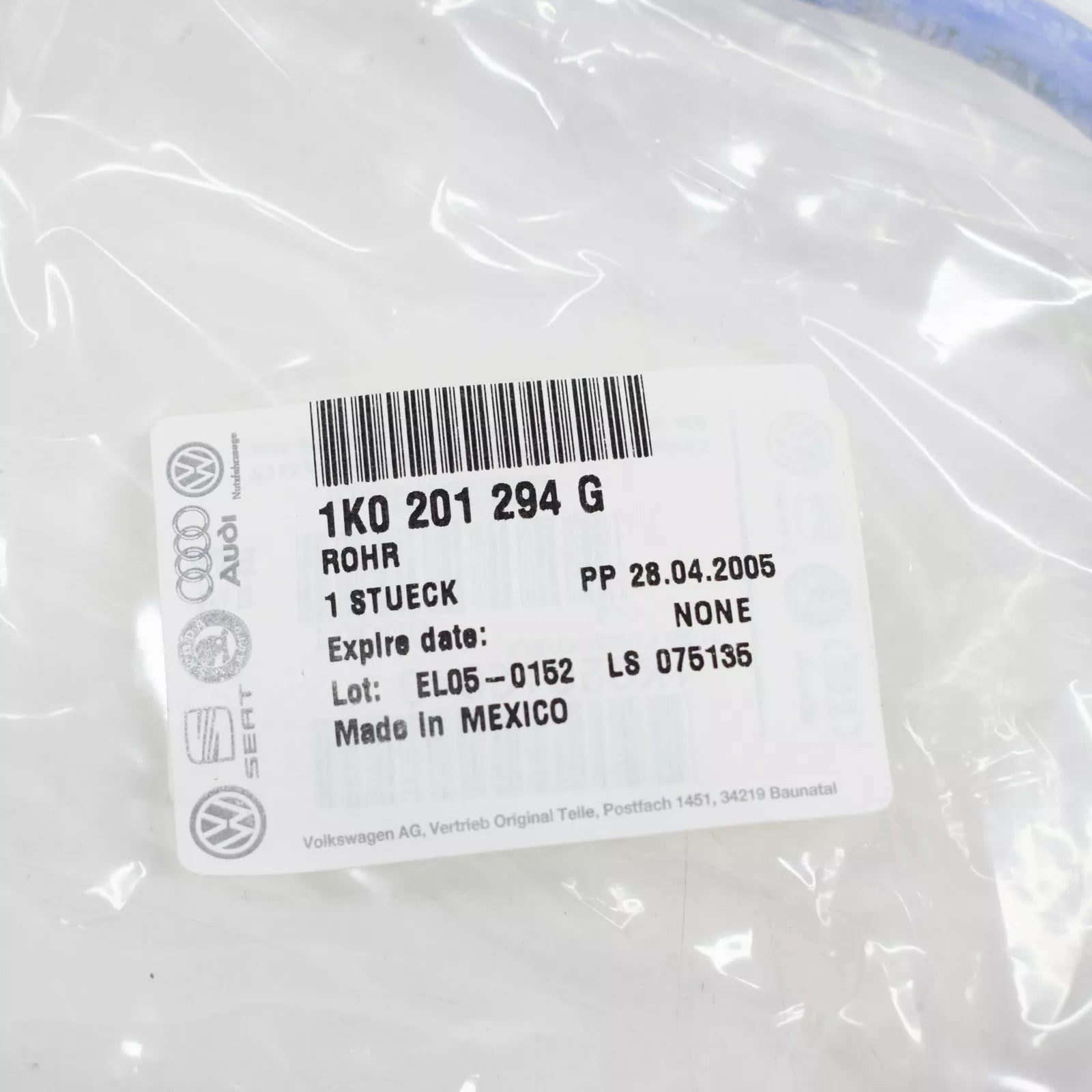 NEW VOLKSWAGEN GOLF 5K MK6 RETURN FUEL HOSE 1K0201294G