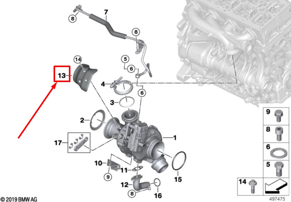 NEW BMW X4 G02 TURBINE HOUSING HEAT SHIELD 8590003 11658590003 ORIGINAL