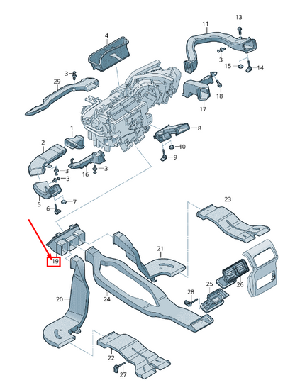 new audi q5 fy hvac duct air guide 80a819513a original