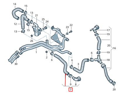 NEW VOLKSWAGEN ATLAS CA1 COOLANT HOSE PIPE 3QF815369D ORIGINAL