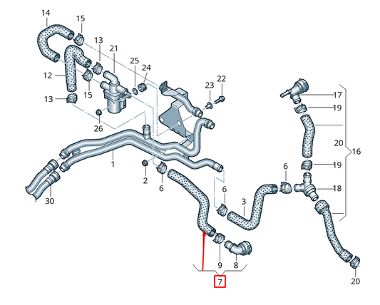 NEW VOLKSWAGEN ATLAS CA1 COOLANT HOSE PIPE 3QF815369D ORIGINAL