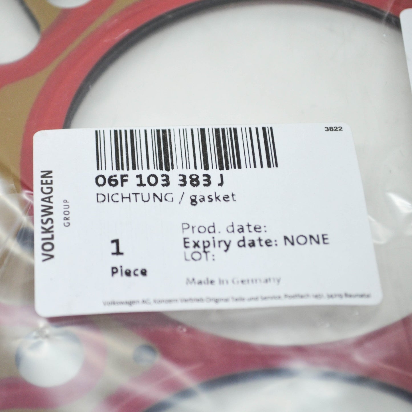 NEW AUDI A3 SPORTBACK 8PA CYLINDER HEAD GASKET 06F103383J ORIGINAL