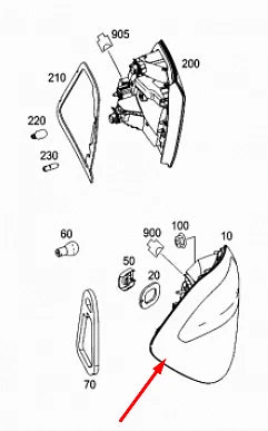 NEW MERCEDES-BENZ GL-CLASS X166 REAR LEFT TAILLIGHT A1669067501