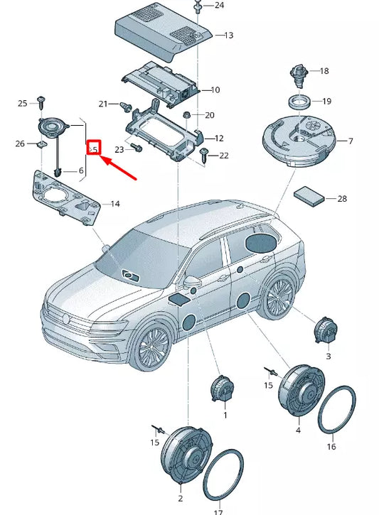 NEW VOLKSWAGEN TIGUAN AD1 DASHBOARD SOUND SPEAKER 5NA035709