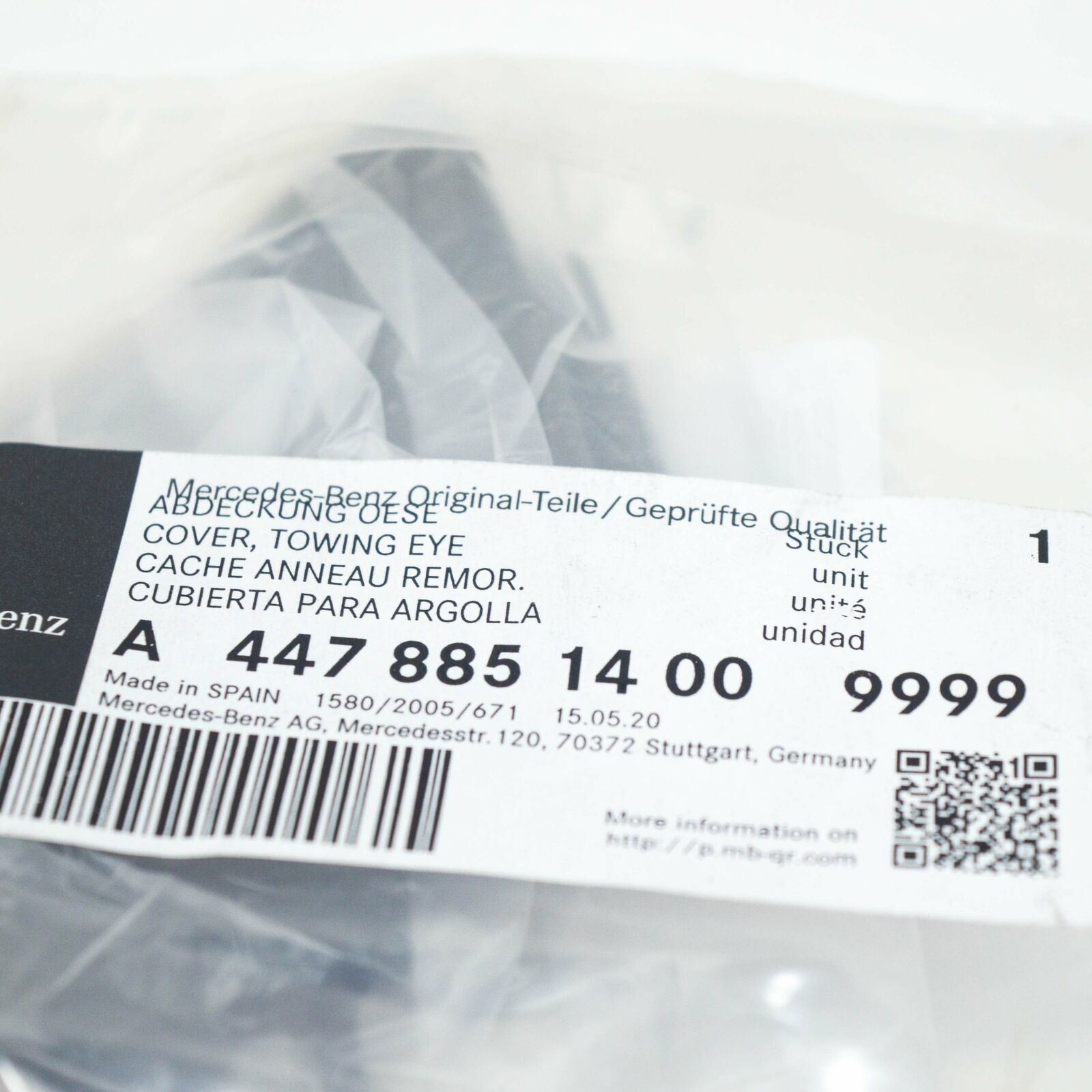 NEW MB VITO FURGON W447 FRONT BUMPER TOW HOOK EYE COVER A44788514009999 ORIGINAL