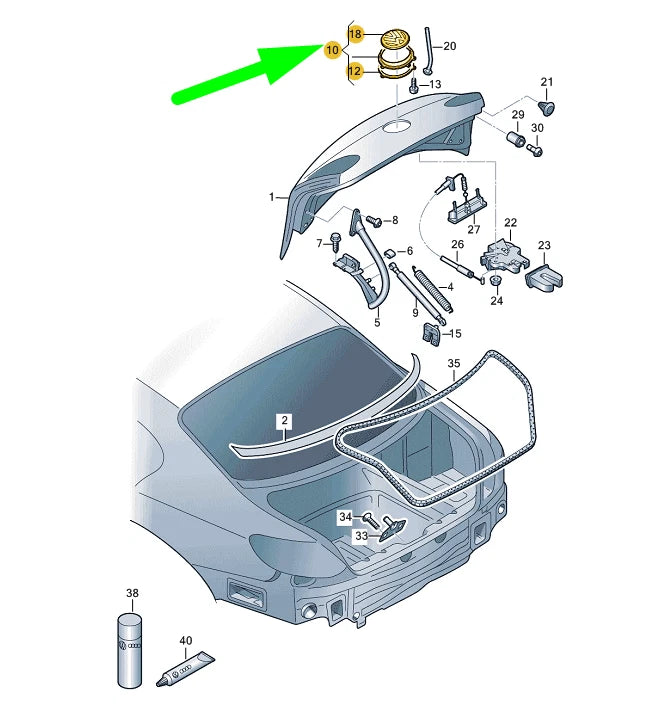 NEW VW CC REAR LID OPERATING MECHANISM WITH MICRO SWITCH 3AE827469RFXC ORIGINAL