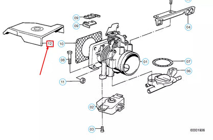 NEW BMW 3 E30 THROTTLE HOUSING COVER 13541715399 1715399 ORIGINAL