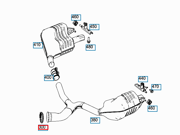 NEW MERCEDES-BENZ C W205 REAR LEFT EXHAUST PIPE CLAMP A0009951733 ORIGINAL