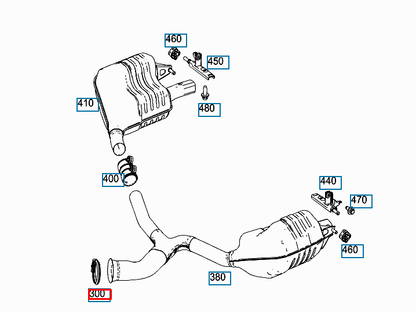 NEW MERCEDES-BENZ C W205 REAR LEFT EXHAUST PIPE CLAMP A0009951733 ORIGINAL