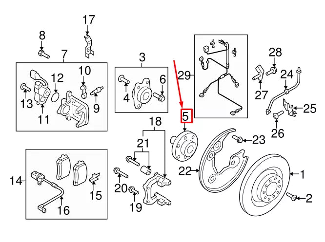 NEW AUDI A5 SPORTBACK 8T REAR WHEEL HUB 8K0407613D ORIGINAL
