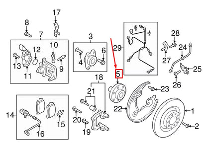 NEW AUDI A5 SPORTBACK 8T REAR WHEEL HUB 8K0407613D ORIGINAL
