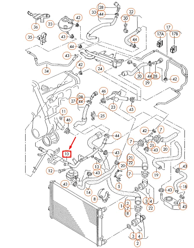 NEW AUDI A3 8L COOLANT PIPE 038121065Q