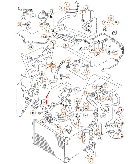 NEW AUDI A3 8L COOLANT PIPE 038121065Q