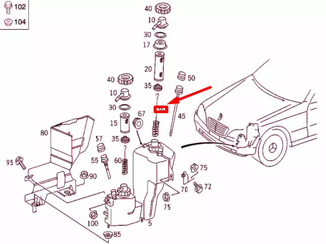 NEW MERCEDES-BENZ S W220 OIL DIPSTICK SPRING A2209930401 ORIGINAL