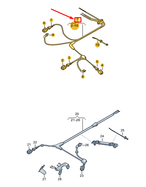 new audi q4 e-tron front left speed sensor wiring harness 1ea927903aq original