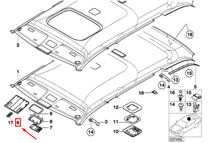 new bmw 3 e46 front headlining cover 8229034 51448229034 original