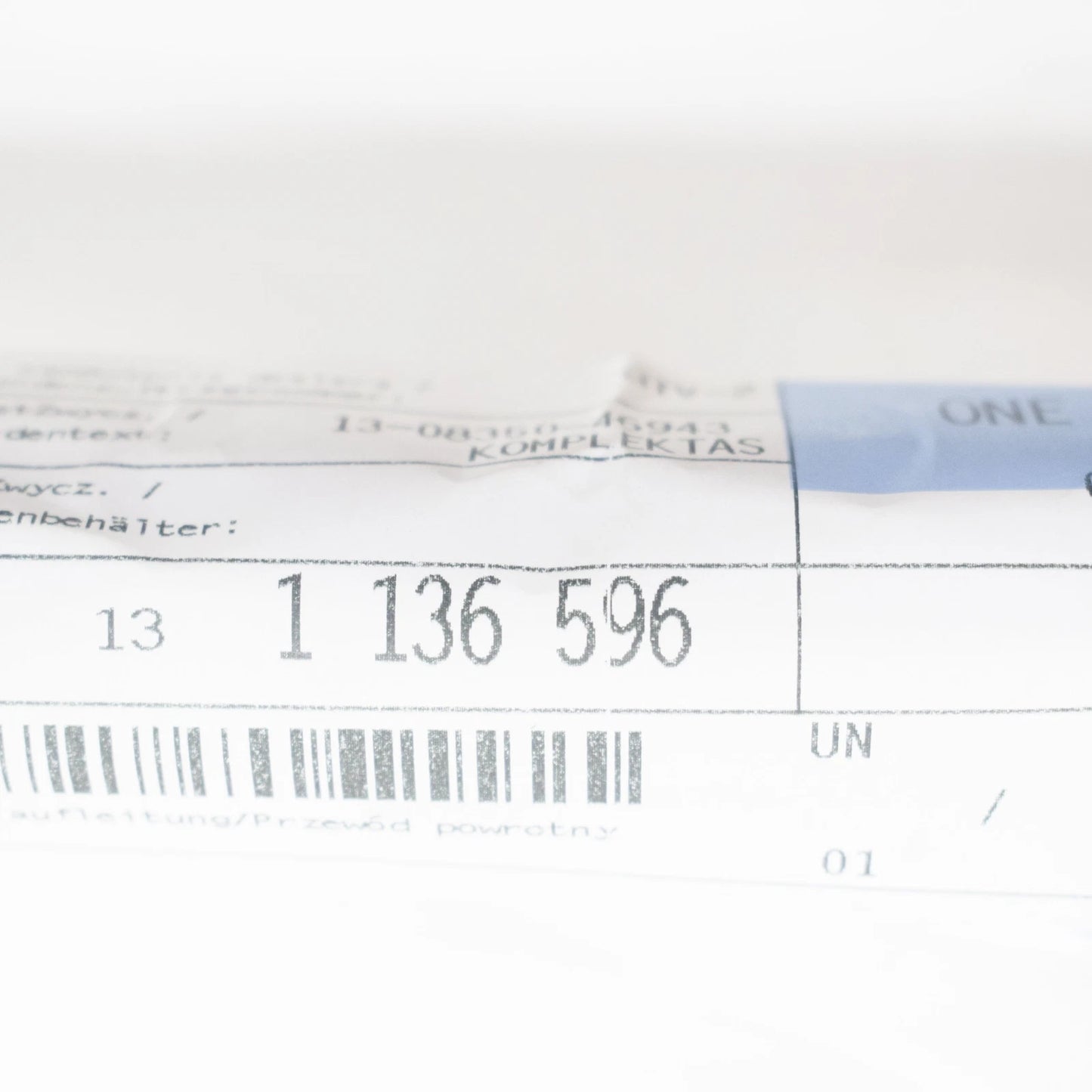 NEW BMW 5 E34 LEVELING DEVICE / TUBING RETURN PIPE 37131136596 1136596 ORIGINAL