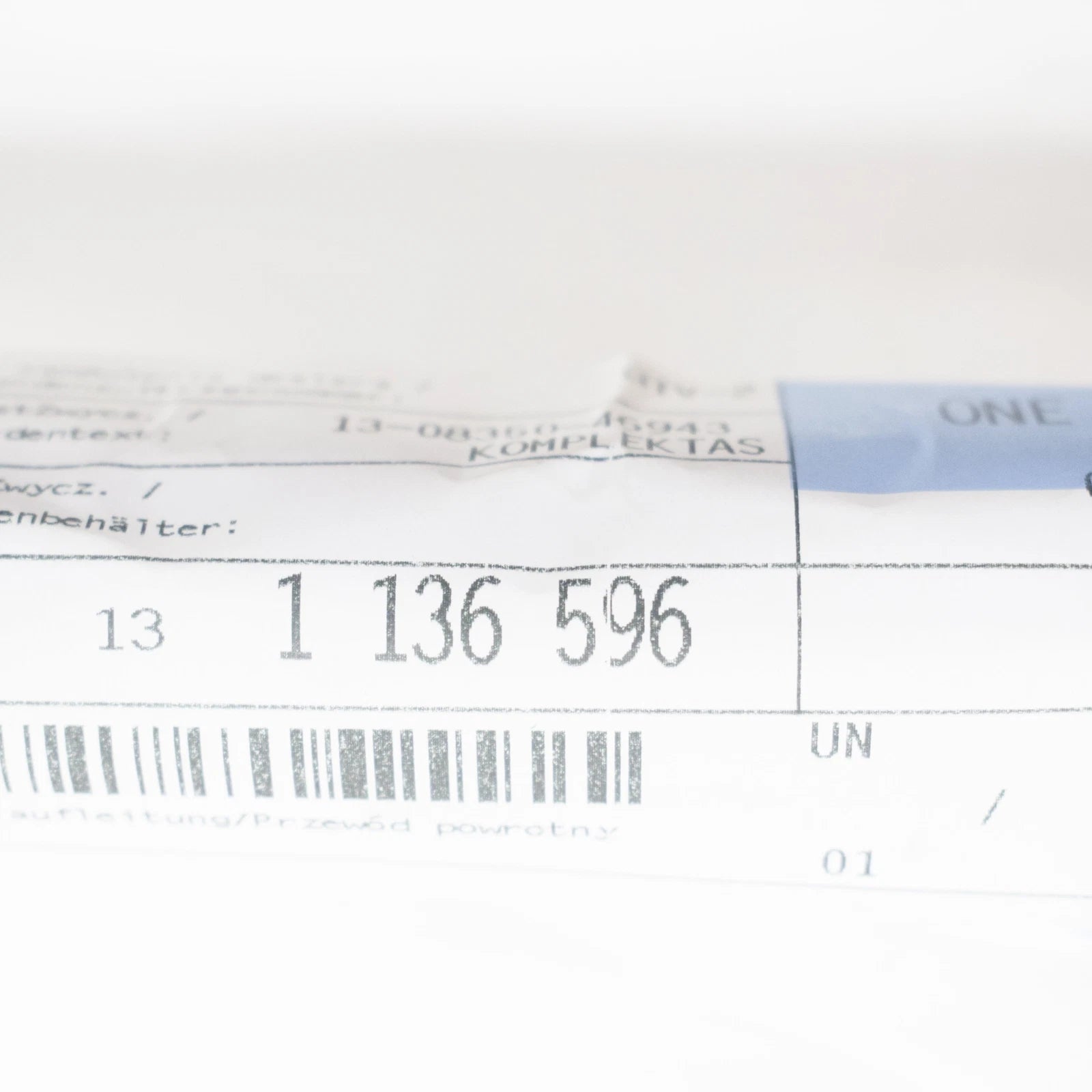 NEW BMW 5 E34 LEVELING DEVICE / TUBING RETURN PIPE 37131136596 1136596 ORIGINAL