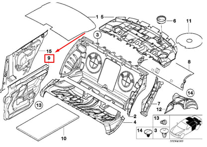 NEW BMW 3 E46 REAR RIGHT DOOR INSULATION 51488196128 8196128 ORIGINAL