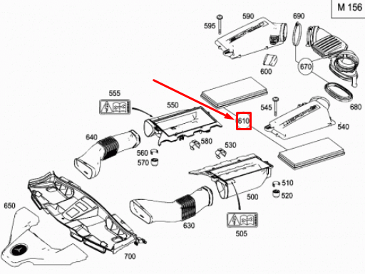 NEW MERCEDES-BENZ ML W164 AIR FILTER KIT A1560940504 ORIGINAL
