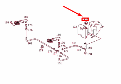 NEW MERCEDES-BENZ E W210 HEADLAMP WASHER RESERVOIR CAP A2108690072 ORIGINAL