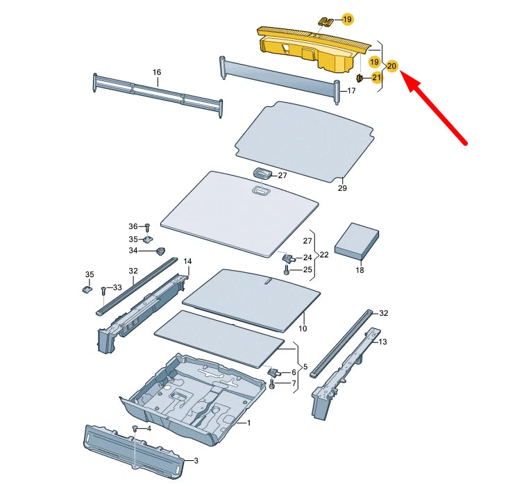 NEW VOLKSWAGEN TOUAREG CR MK3 TRUNK LOCK CARRIER TRIM 760863459C5R5 ORIGINAL