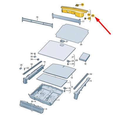 NEW VOLKSWAGEN TOUAREG CR MK3 TRUNK LOCK CARRIER TRIM 760863459C5R5 ORIGINAL