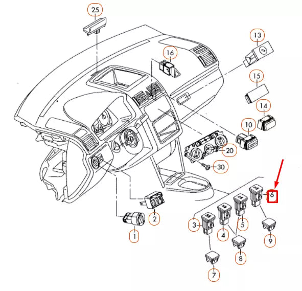 NEW VW EOS DRIVE-OFF ASSISTANCE PUSH BUTTON 1K0927227AREH