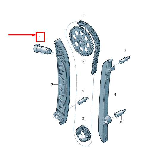NEW VW BEETLE 5C ENGINE TIMING CHAIN TENSIONER 03F109507F ORIGINAL