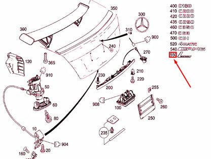 NEW MERCEDES-BENZ C C204 AMG REAR LID EMBLEM BADGE A2048172815 ORIGINAL