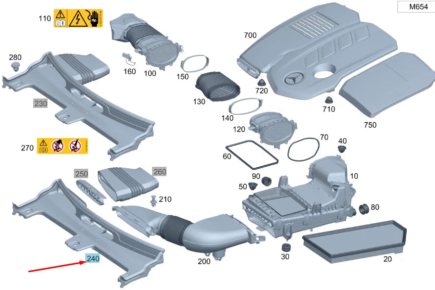 NEW MERCEDES-BENZ C W206 SLAM PANEL FRAME PLASTIC TRIM A2065000400 2021 26592348