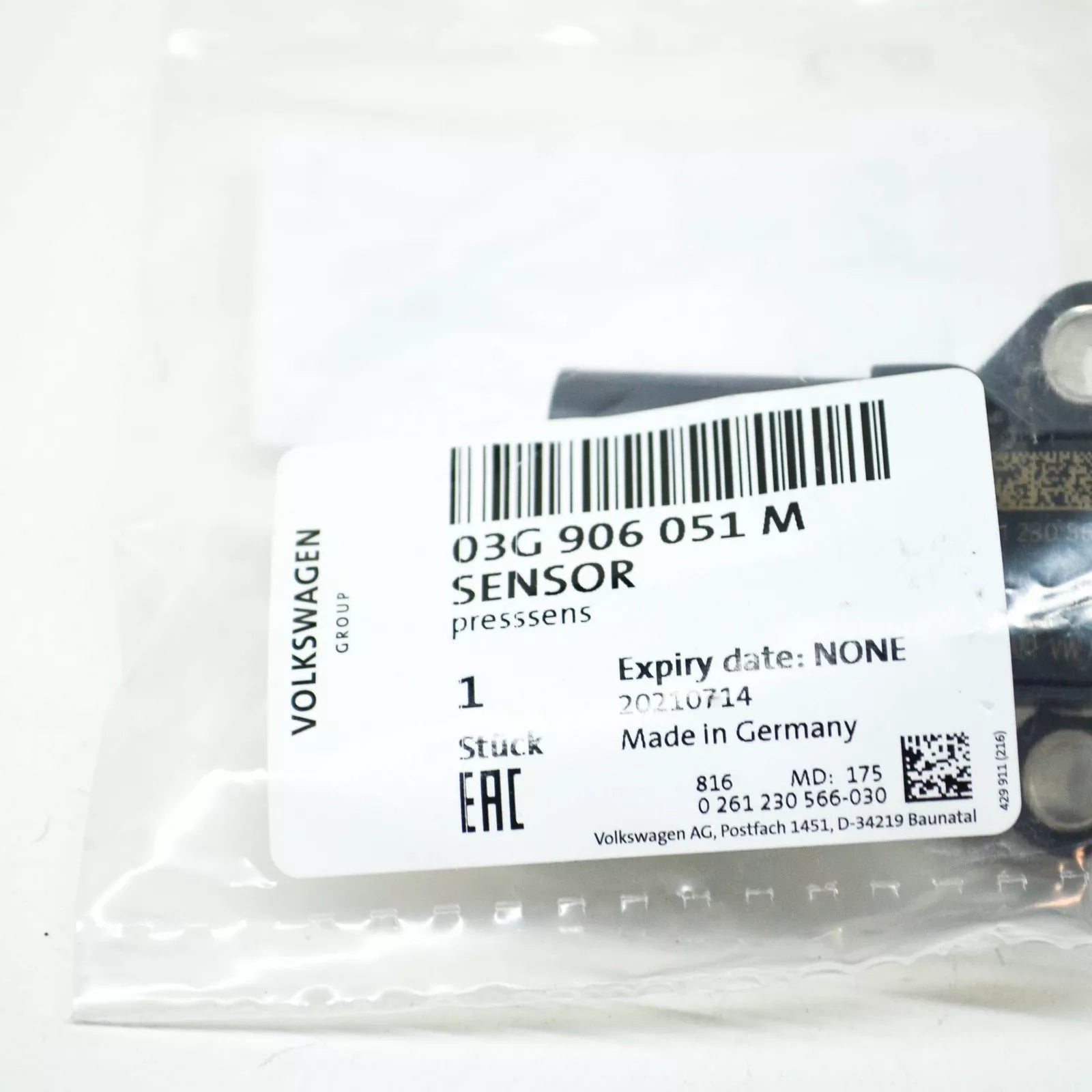 NEW VW JETTA A6 AIR PRESSURE SENSOR 03G906051M