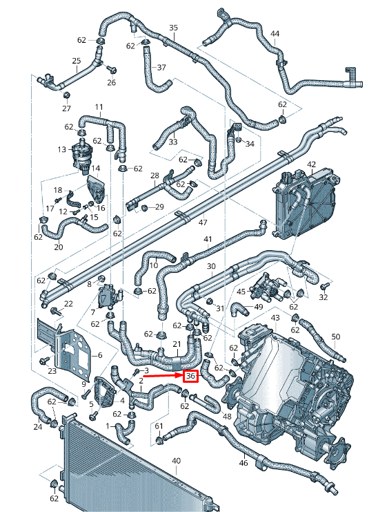 NEW AUDI E-TRON GEN ENGINE COOLANT HOSE 4KE145569BE ORIGINAL