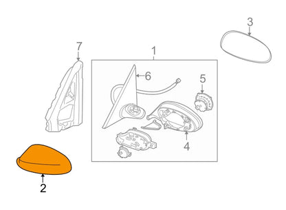 NEW BMW 3 E92 FRONT RIGHT DOOR MIRROR CAP COVER 51167229266 ORIGINAL