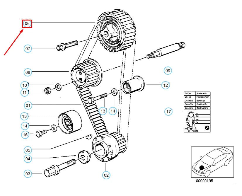 NEW BMW 3 E30 GEAR WHEEL TOOTH BELT 11311717796